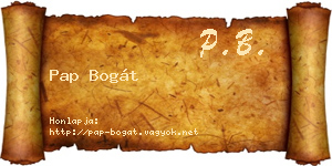 Pap Bogát névjegykártya